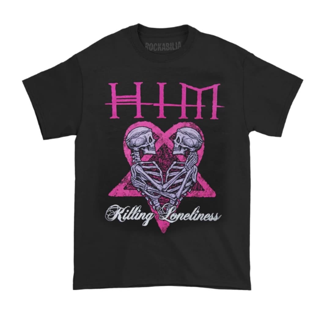 Camiseta Masculina De Algodão Puro Estilo Streetwear Com O Logo "Killing Loneliness" Da Banda HIM