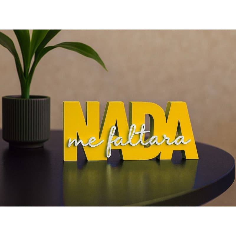 Decoração Frase Letreiro “Nada Me Faltara” - Decoração de Sala, Quarto e Mesa Moderna