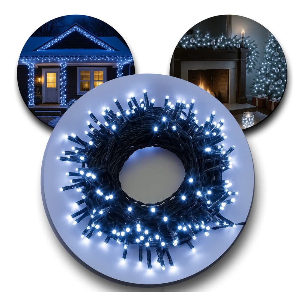 Pisca Cordão De Led Branco Fria 100 Lâmpadas 8 Metros Natal