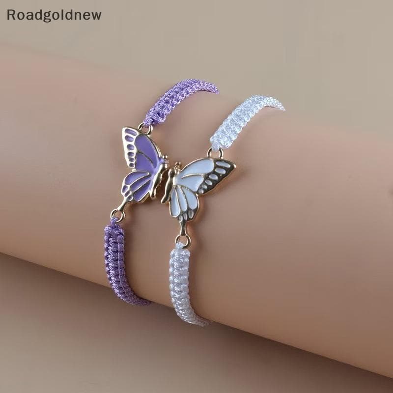 RGN 2 Pçs Simples Mão Tecido Casal Pulseira Para Mulheres Homens Moda Versátil Presentes NW
