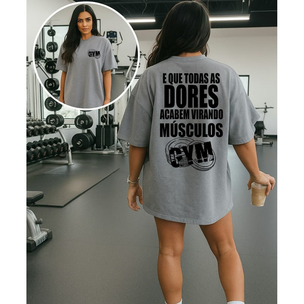 Camiseta  T-shirt Unissex Casual Dores Virem Musculos  Academia Gym Fitness Moda Blusão