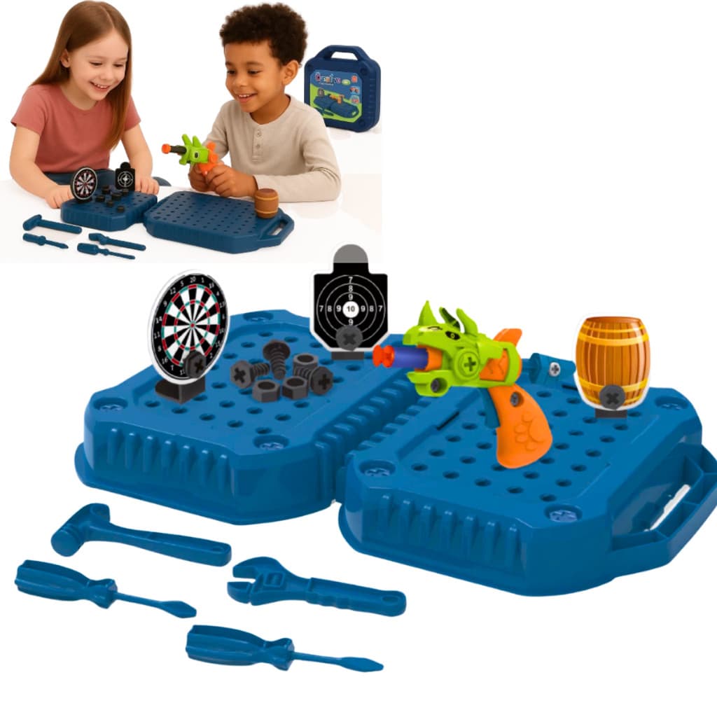 Maleta Creative Tiro ao Alvo Brinquedo Ferramentas Infantil