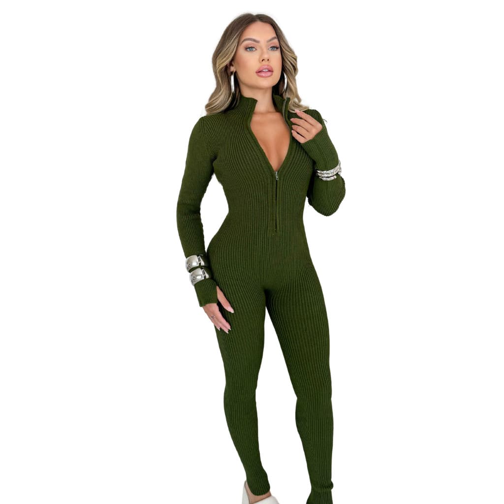 Macacão Feminino Zíper Virginia Tricot Modal Premium