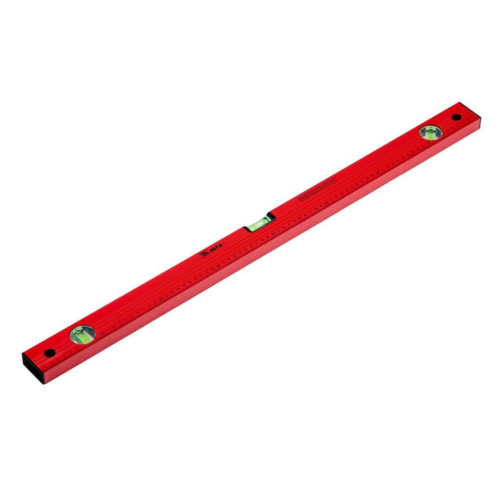 NIVEL DE ALUMINIO, COM REGUA, VERMELHO, 3 BOLHAS, 32POL., 800MM, 1PC // MTX