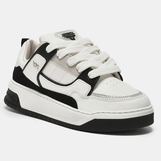 Tênis Feminino Flatform Via Marte Preto e Branco Original