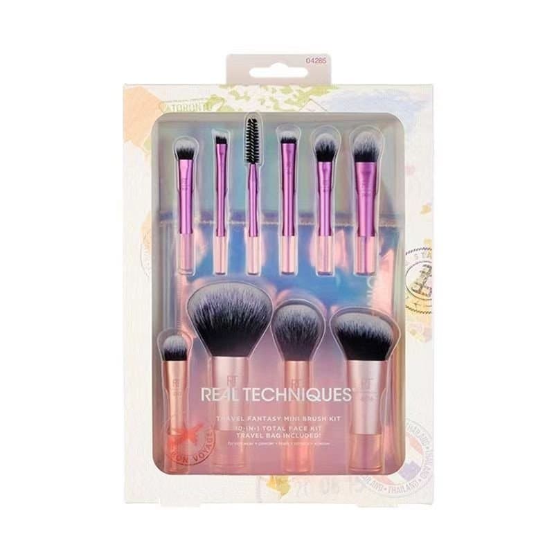 Real Técnicas Limitada Viagem Fantasia Pincéis De Maquiagem Conjunto Sombra Escova De Ajuste Macio 10 Pçs/Caixa