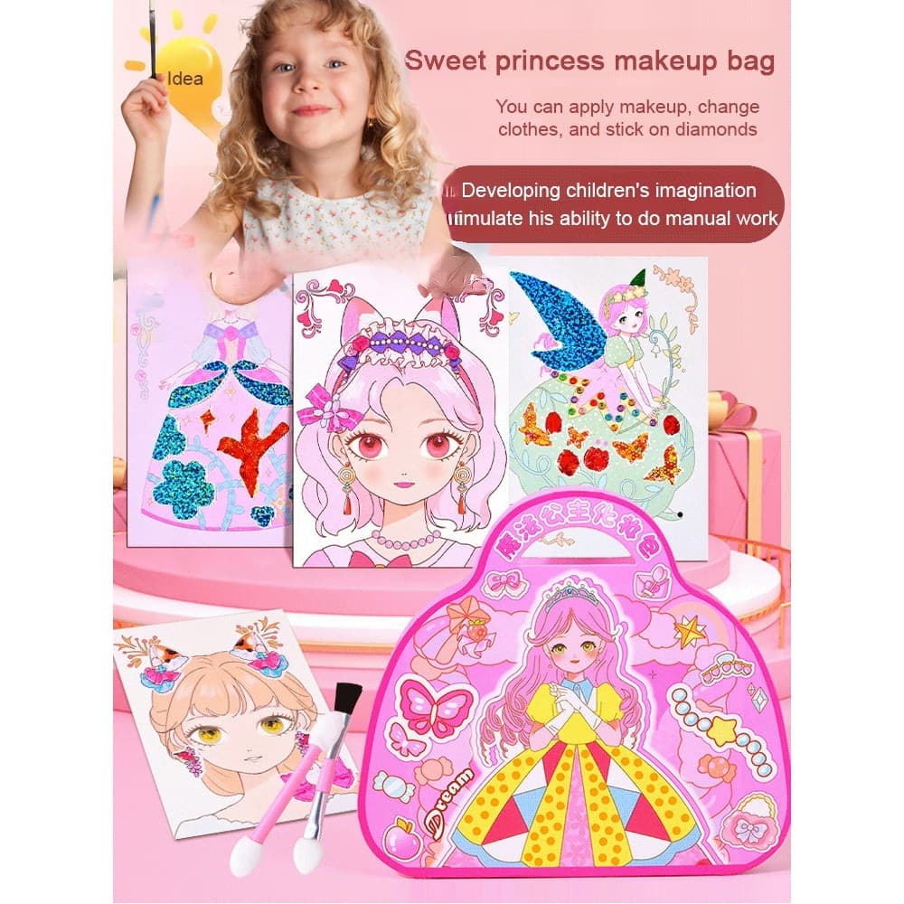 [Seguro e Divertido] Brinquedo/Kit Maquiagem Infantil/Bolsa Maquiagem Educativa Para Crianças