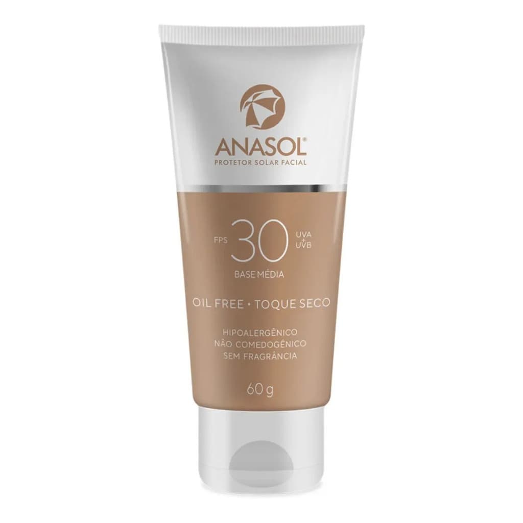 Anasol Protetor Solar Facial Fps 30 Base Clara/media/escura Cor Média