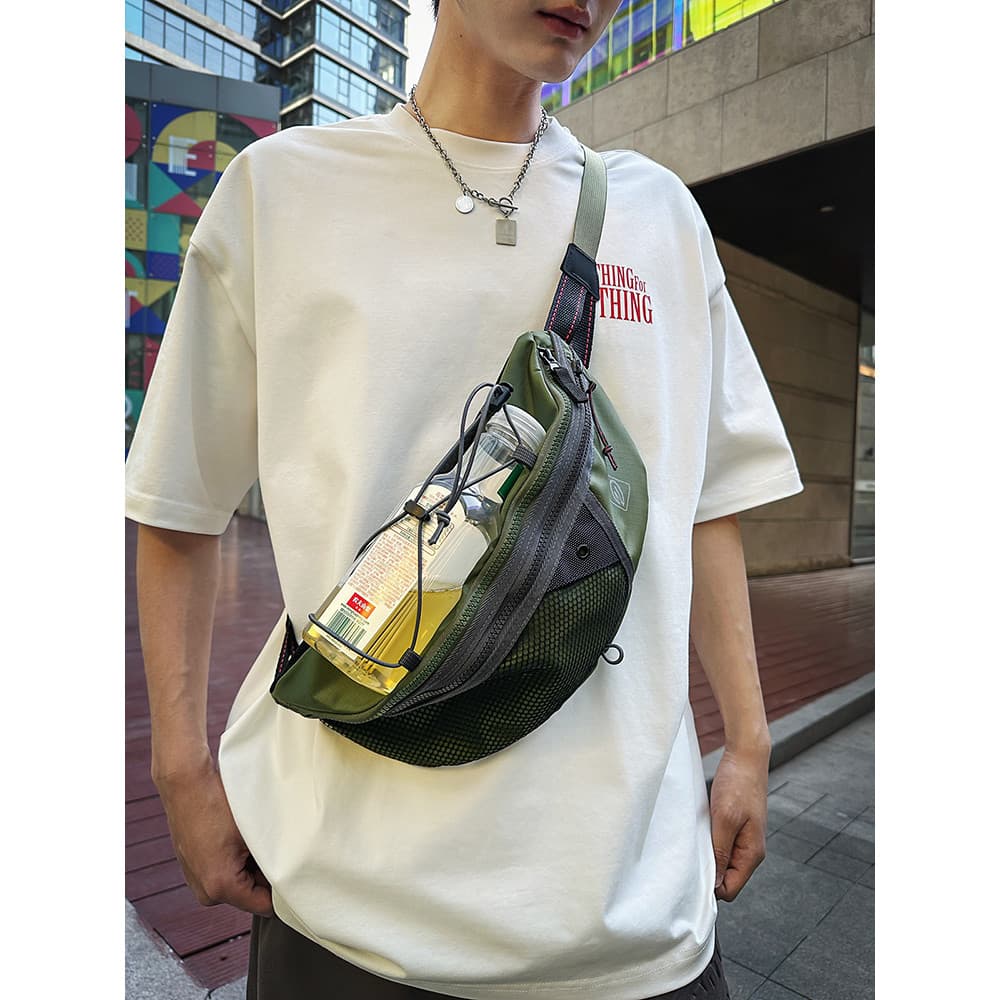 Bolsa de peito masculina ins Street Wear bolsa mensageiro exclusiva à prova d'água multifuncional bolsa de cintura femin