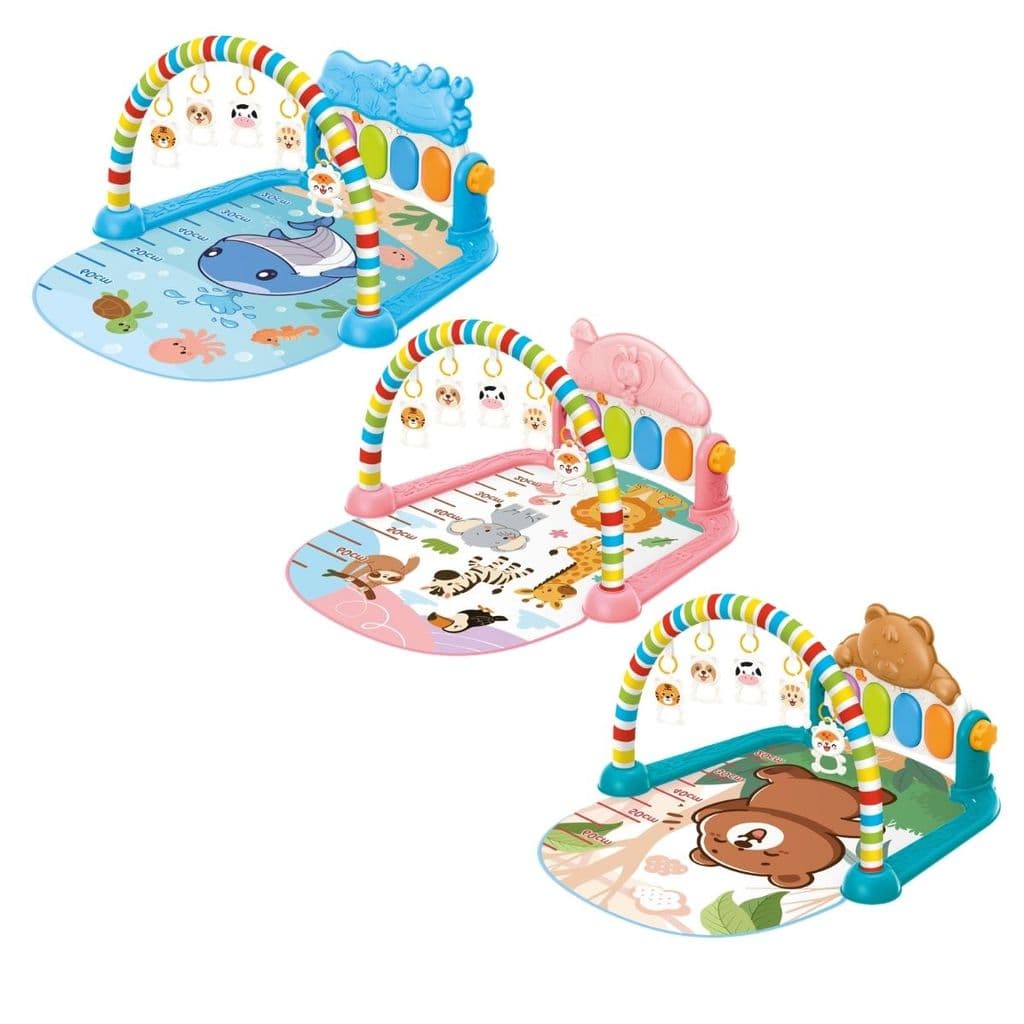 Tapete De Atividades Bebê Piano Musical Arco 5 Brinquedos Interativo Happy Maxi Baby