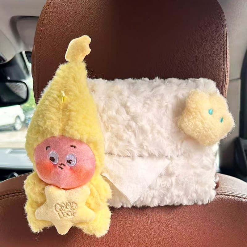 Caixa de papel para carro, criativa, fofa, desenho animado, apoio de braço, assento traseiro, saco de papel