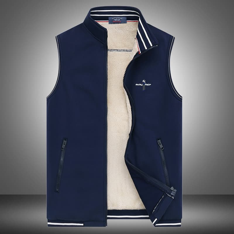 Tubarão 2020 colete de lã masculino outono inverno colete exterior wear velo engrossado masculino Street wear grosso col