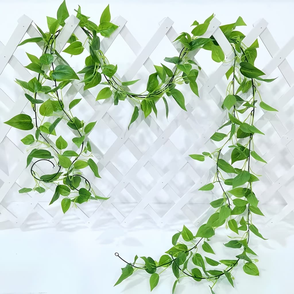 Simulação planta verde plástico flor falsa Rattan casa sala de estar decoração hera folha uva endro verde folha falsa vi