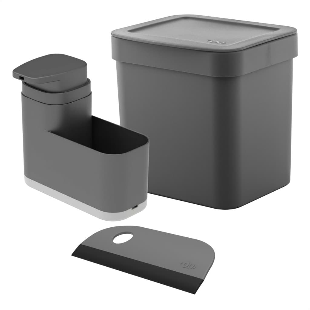 Kit Dispenser Liv 500ML Lixeira 2,5 Litros e Rodo Compacto Trium Ou
