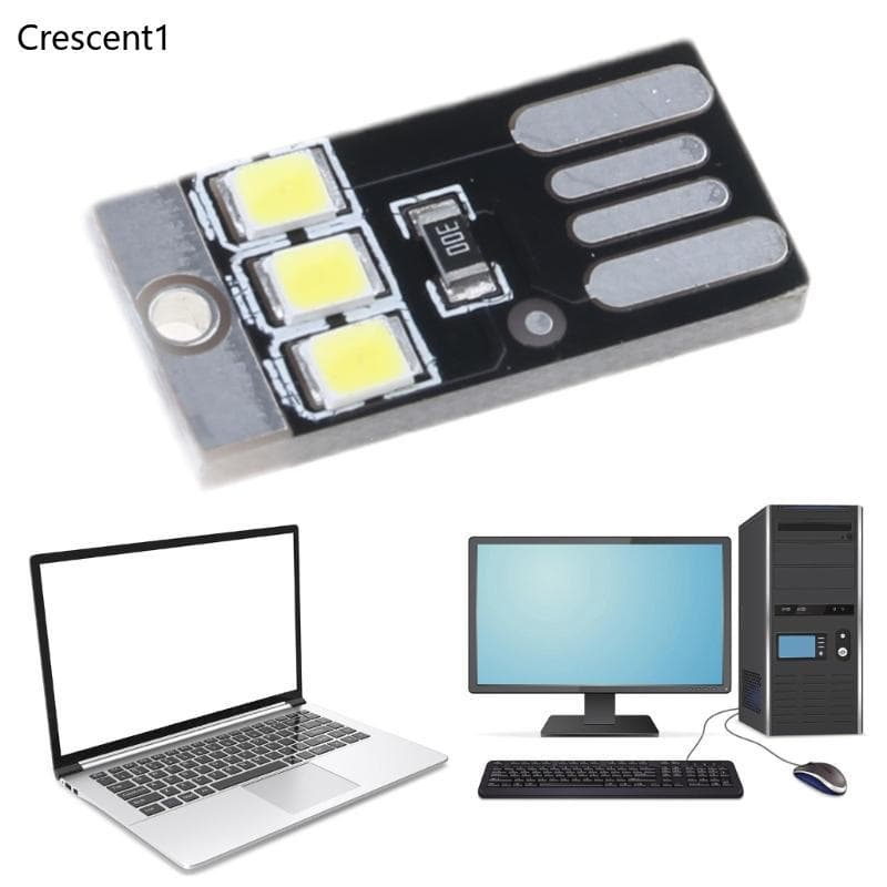 Crescent1 5 Unidades Cartão Bolso USB Power LED Chaveiros Luz Noturna 0 2W Lâmpada