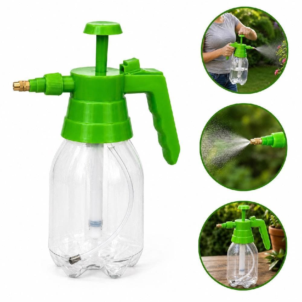 PULVERIZADOR MANUAL 1,5L BORRIFADOR COMPRESSAO ALTA PRESSAO BOMBA AGUA JARDIM AGRICOLA AUTOMOTIVO HIGIENIZACAO BICO REGU