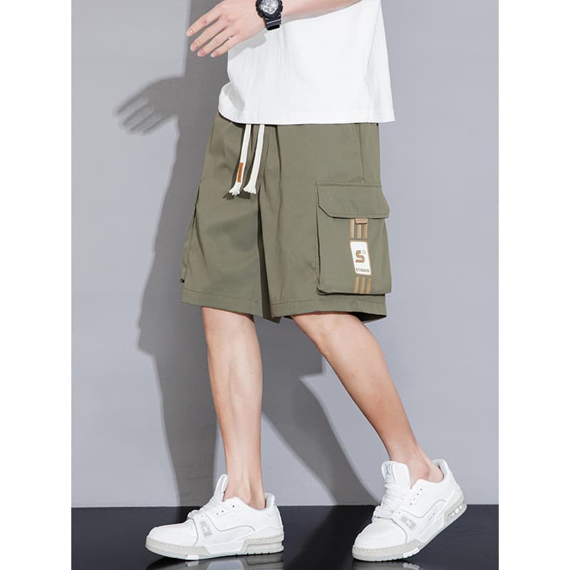 Shorts curtos masculinos calças casuais novo estilo verão gelo seda de secagem rápida estilo fino na moda solto exterior