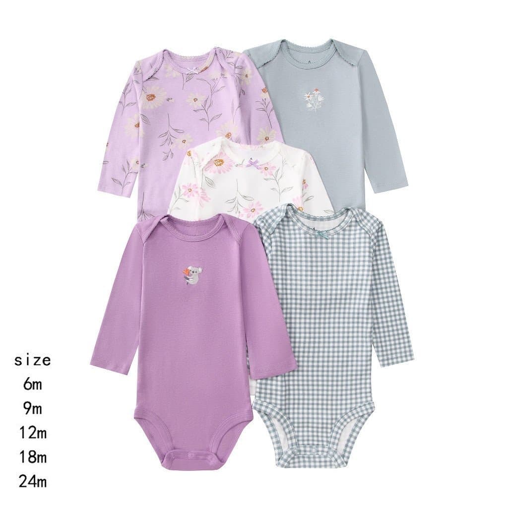 Roupas para Bebê Menina, Body Bebecarters Kit 5SEU 4OZO