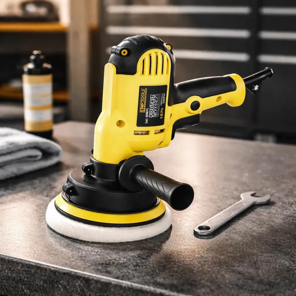 Politriz Angular Automotiva Lixadeira Profissional Cor Amarelo 600w Para Carros Mármore 127v