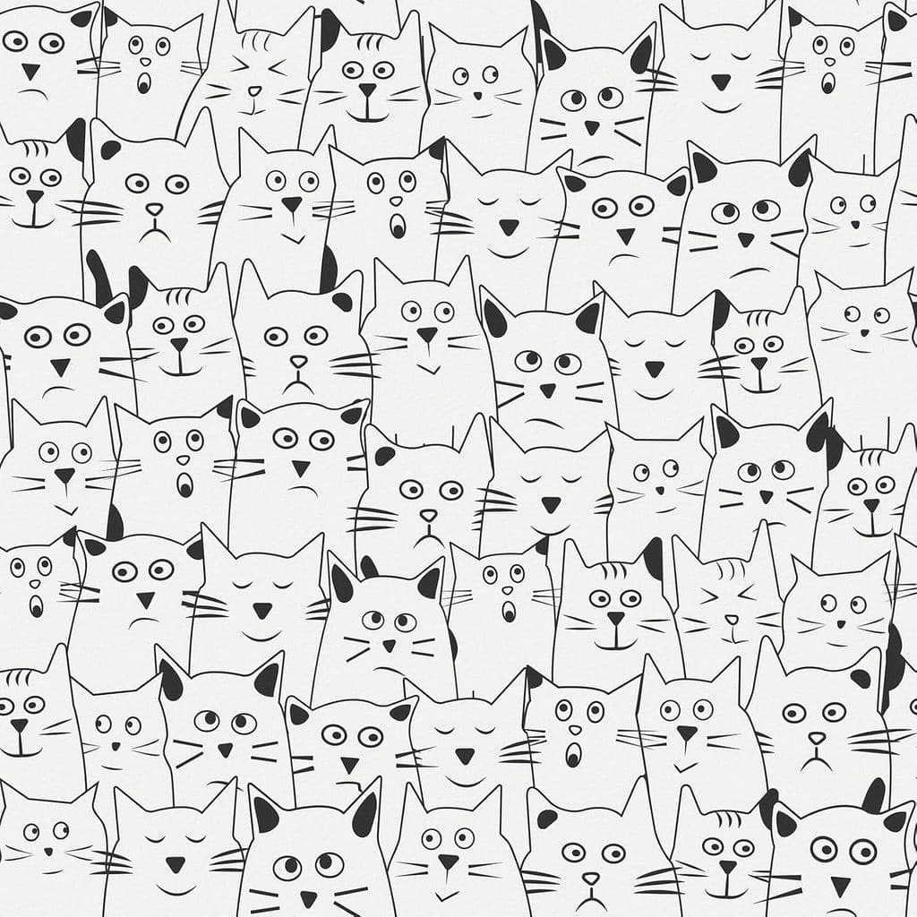 Papel de Parede de Gato Bege, Papel Adesivo Removível com Gato Preto, Papel de Parede Autoadesivo com Gatinho Fofo para