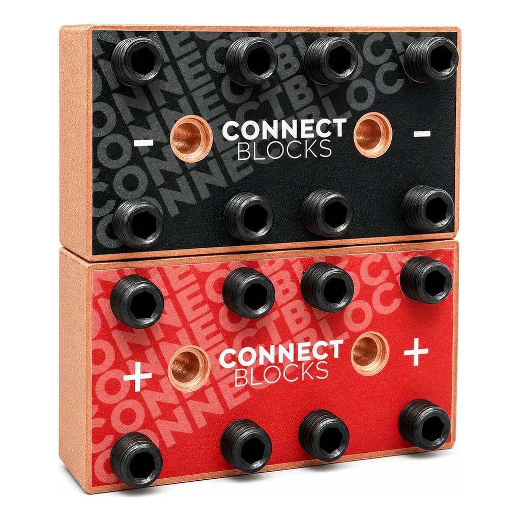 Bloco Barramento 100% Cobre Energia Som 4x4 8 Vias Par
