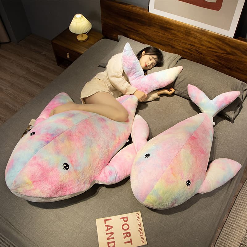 Tamanho pequeno cor mágica grande baleia boneca tubarão travesseiro menina Ragdoll brinquedo de pelúcia boneca cama dorm