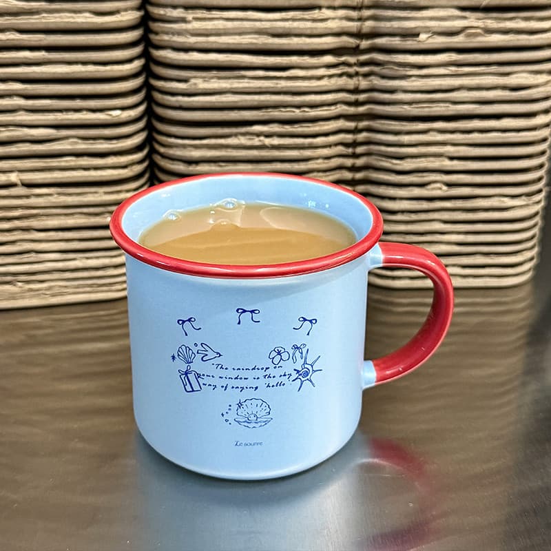 Asuka e liberdade ~ concha Original pequena xícara azul xícara de cerâmica caneca simples i atmosfera xícara de café lem