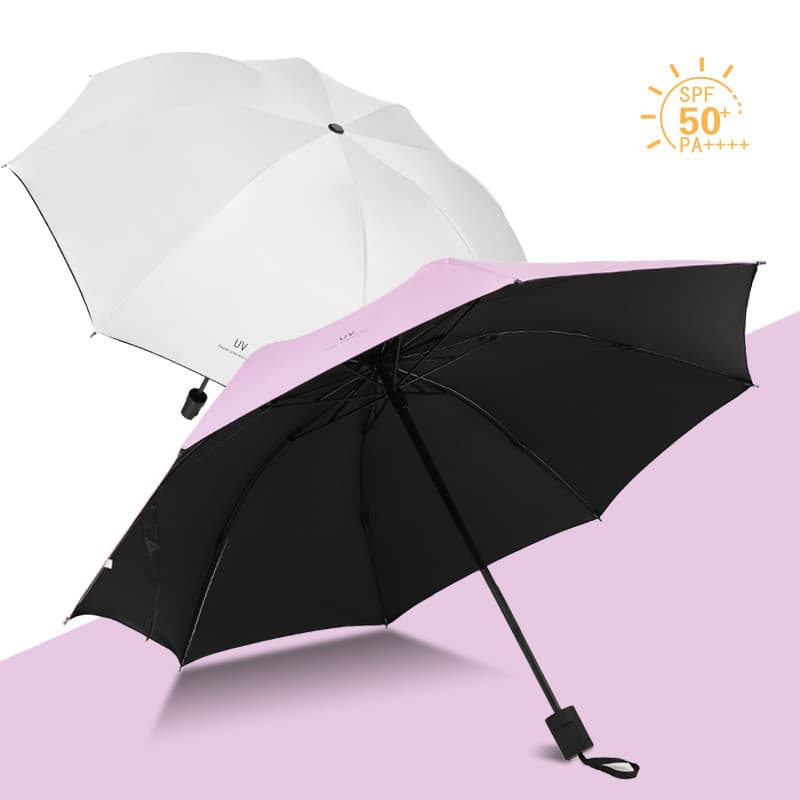 Coreano coreano menina três vezes engrossado vinil protetor solar guarda-sol Mori guarda-chuva UV negrito guarda-chuva p