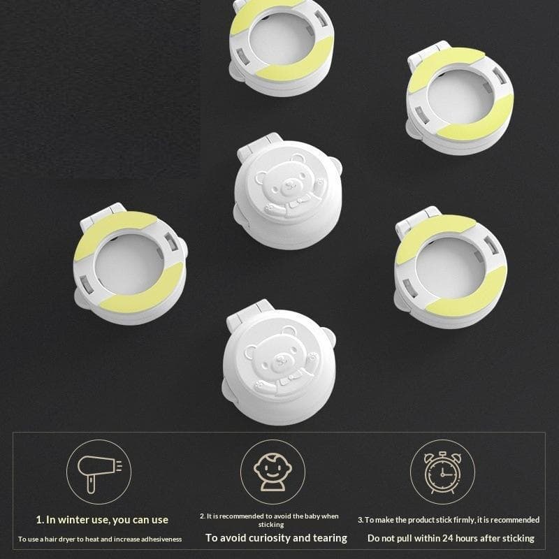 Capa De Segurança De Urso Fofo À Prova De Crianças , Adesivo Sem Marcação Para Lavadora De Banheiro , Latas De Lixo , Co