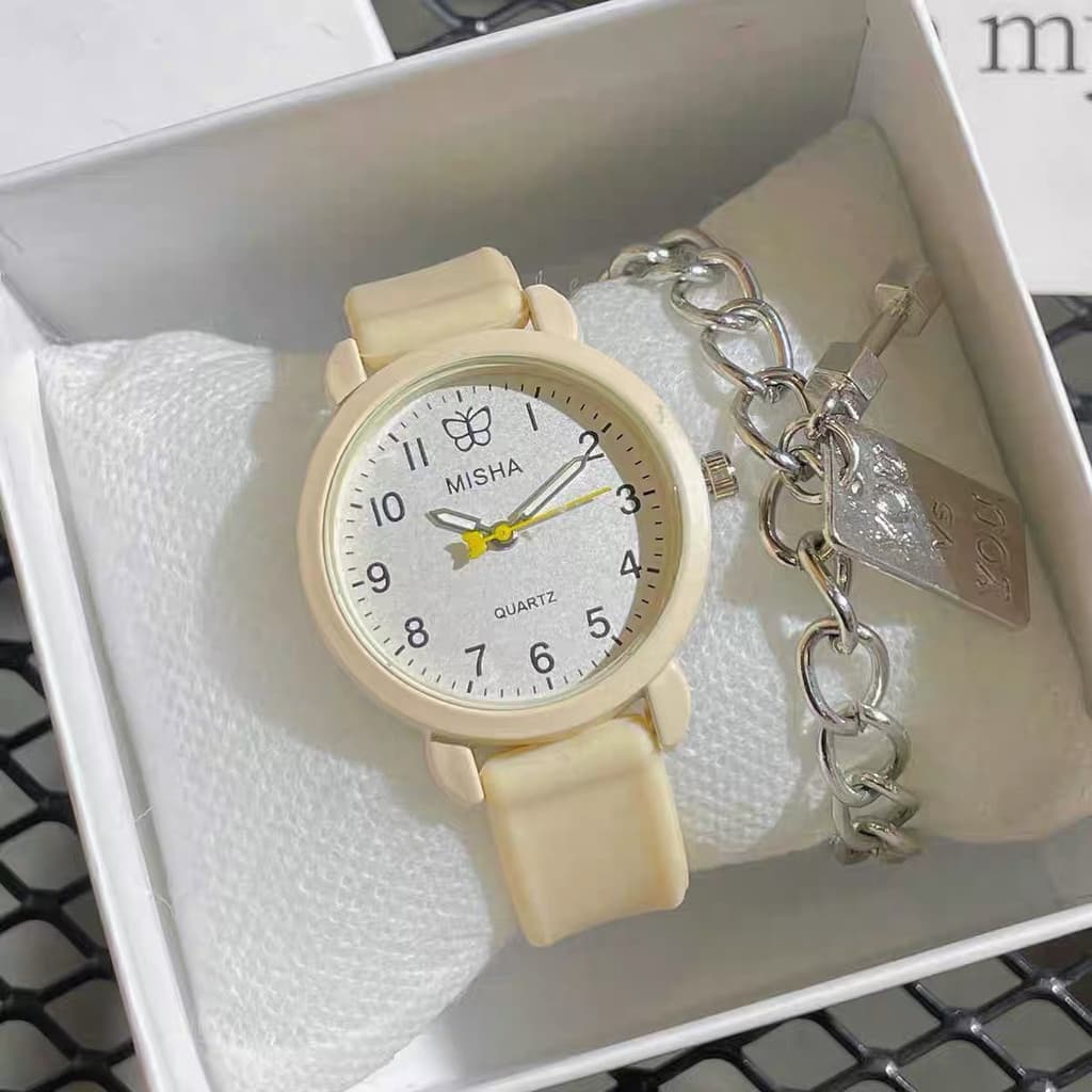 relogio feminino luxo relogio feminino pequeno Ins creme amarelo dopamina meninas relógio simples pequeno mostrador estu