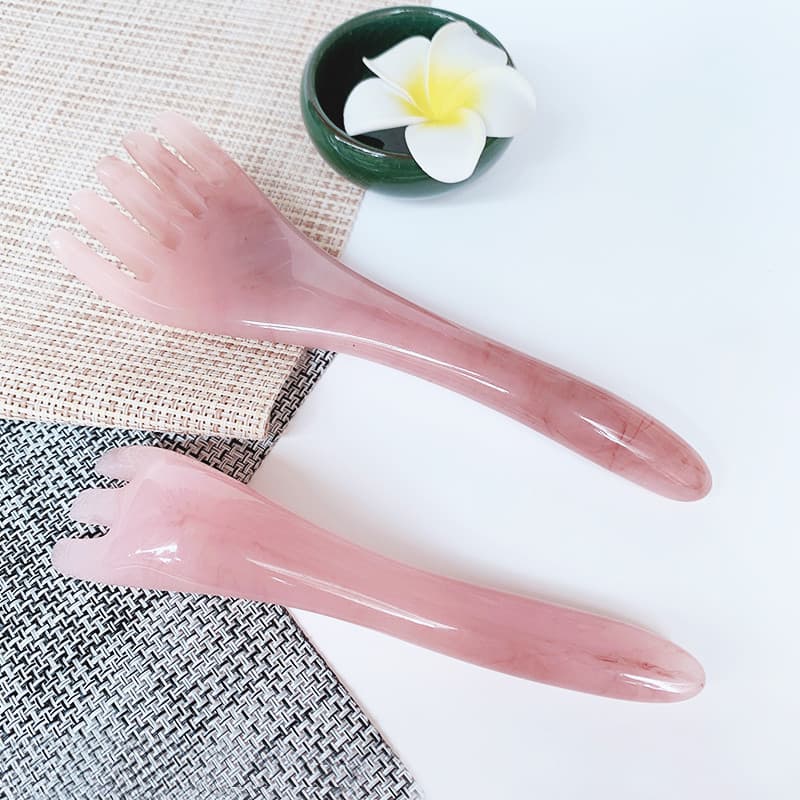 Cabeça massagem garra meridiano escova cinco garra três dentes massageador cera de abelha acupuntura vara cabeça terapia