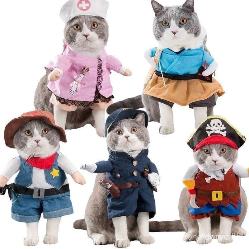 Roupas Engraçadas para Gatos, Fantasia de Cachorro e Fantasia de Macaco para Animais de Estimação, Vestido de Halloween