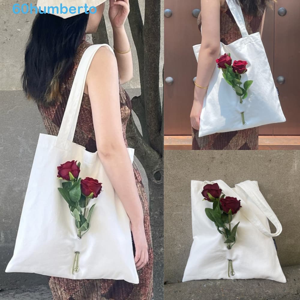 Bolsa De Lona HUMBERTO Roses , Sacola De Compras De Buquê De Grande Capacidade , Férias Com Flores