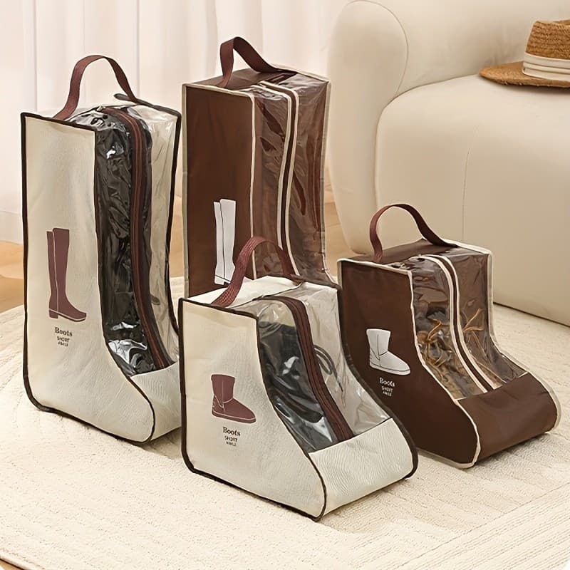 Bolsa Protetora De Bota Suspensa Transparente Portátil Para Armazenamento De Sapatos