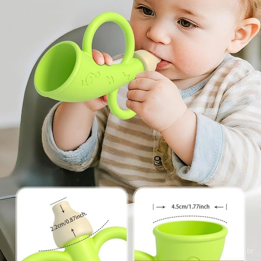 6 meses mais de 1 ano de idade trompete chifre bebê pode soprar Silicone pode morder brinquedos infantis apito instrumen