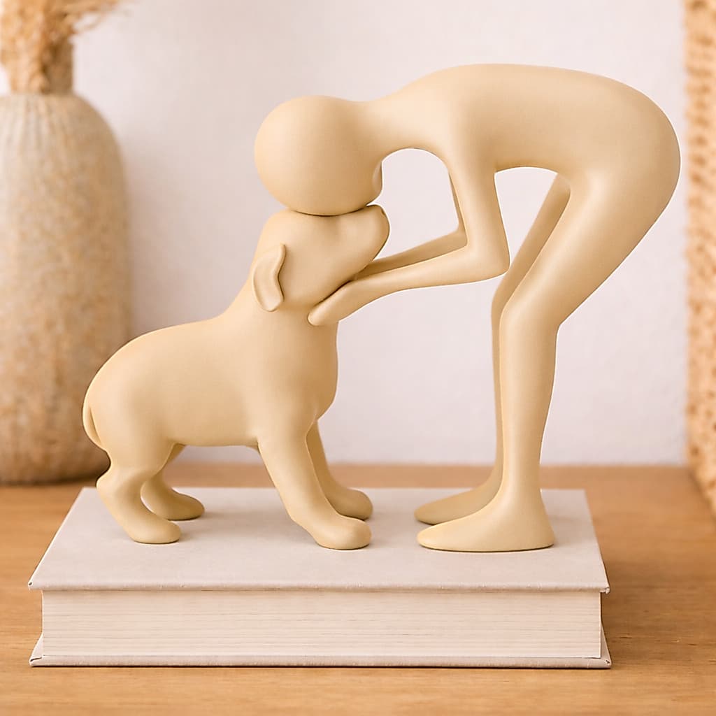 Estátua Cachorro Decoração De Pet Escultura Para Sala 17cm