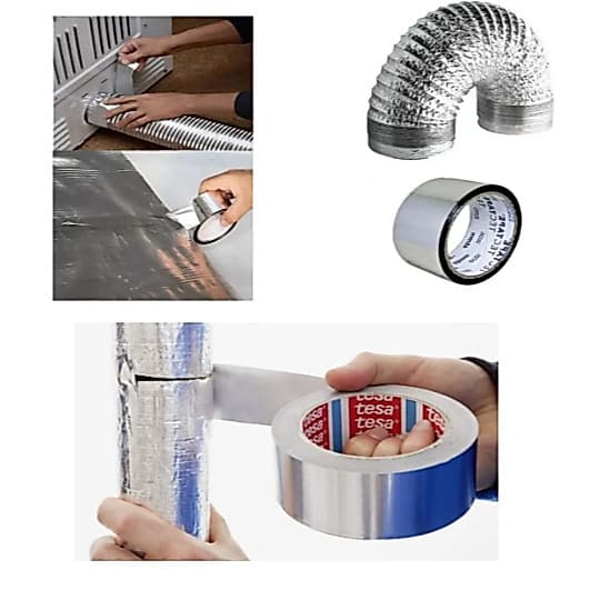 FITA ALUMINIZADA DUREX LARGO IDEAL PARA REVESTIR BAG DE ISOPOR, ISOLAMENTO TERMICO
