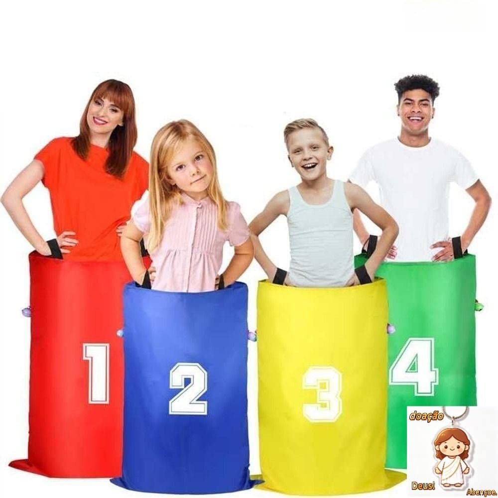 4pcs Saco De Corrida De Campo Infantil , Fácil De Transportar Sacos De Salto Dobráveis Para Crianças , Canguru Dac