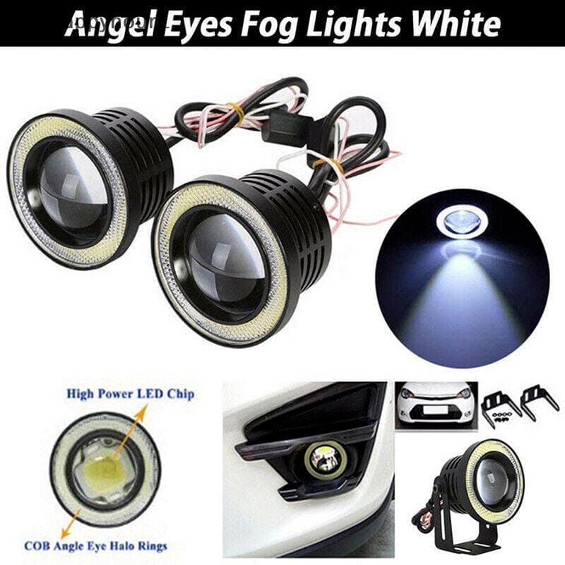DHI 2.5'15w Carro Branco COB LED Projetor Olhos De Anjo Anel Azul DRL Lâmpada De Luz De Nevoeiro N