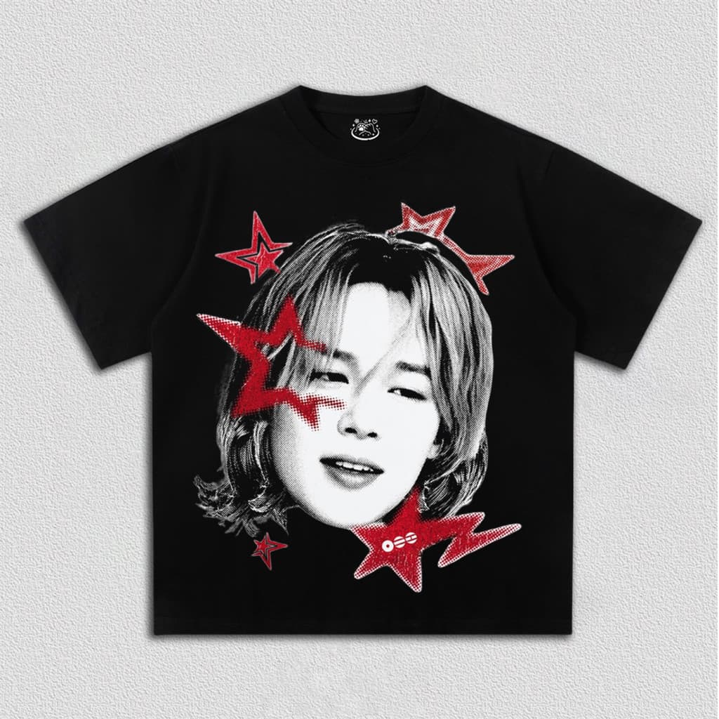 Camiseta Masculina Feminina Park Ji-min Jimin BTS Stars Grunge T-shirt Unissex Streetwear Envio Imediato
