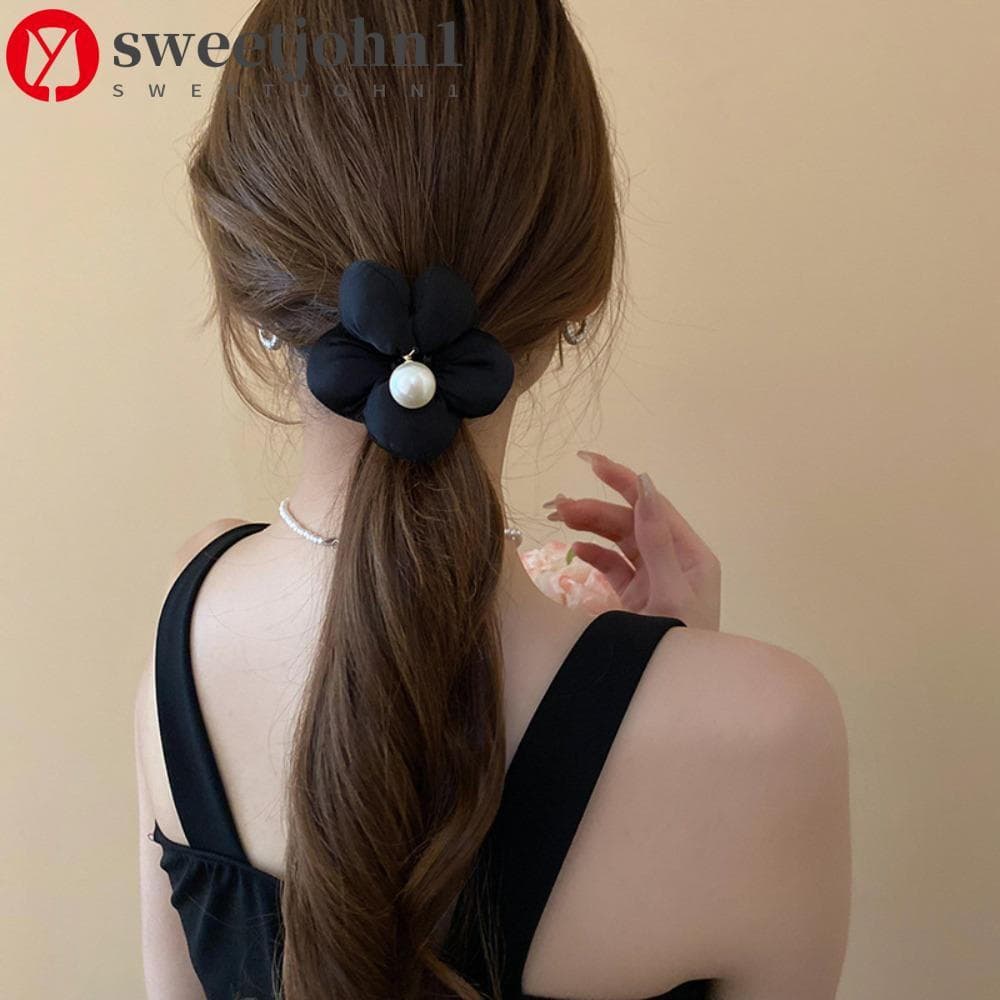 SWEETJOHN1 2 Peças De Garra De Cabelo De Flor De Esponja , Clipe De Tubarão De Pérola Estilo Coreano , Requintado