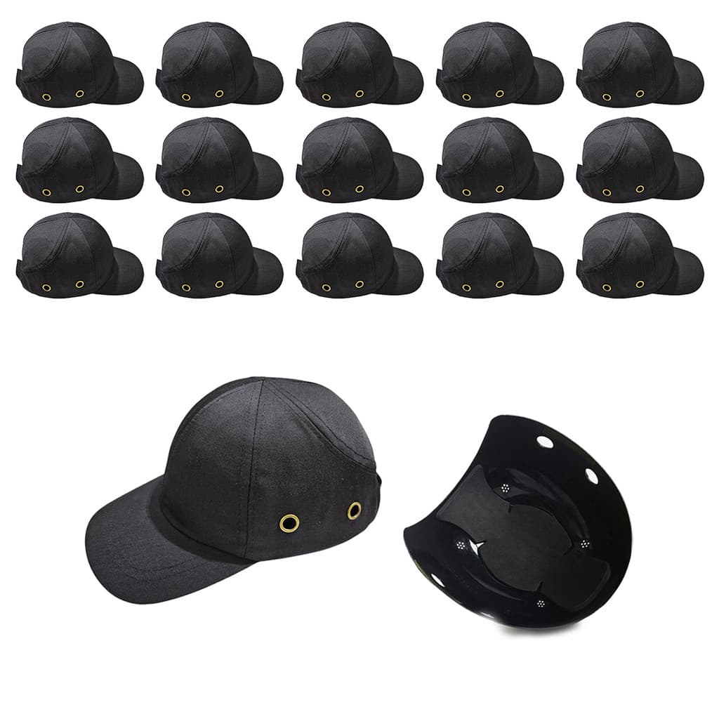 Bone com Capacete EPI Kit 15 Uni Obra Segurança do Trabalho Casquete Protecao Reparo Servico Oficina Resistente