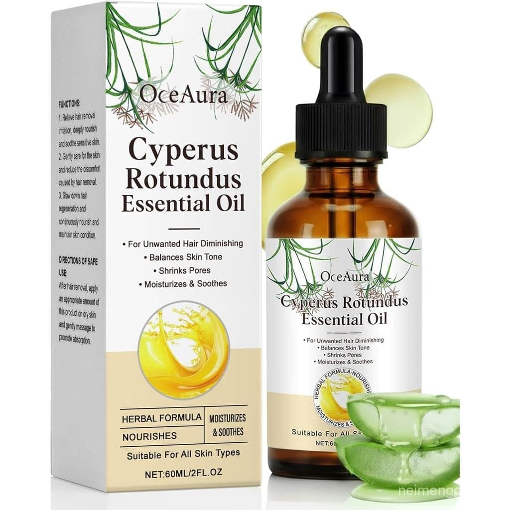 Óleo de Cyperus Rotundus para Remoção de Pelos – Sérum Natural de Cyperus Rotundus com Inibidor de Crescimento de Pelos,