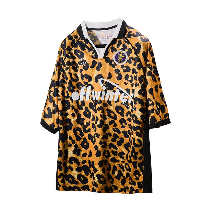 Camiseta de manga curta com estampa de leopardo OFFWINTER Airlines Series