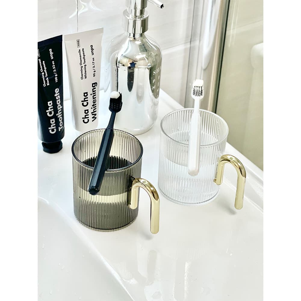 Copo de enxaguatório bucal luz luxo High-End doméstico ondulado copo de pasta de dente de lavagem copo de dente toa