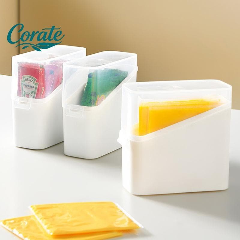 [Corate] Estojo Para Guardar Queijo Recipiente Hermético De Armazenamento De Alimentos Com Tampa Suporte Fatia De Grande