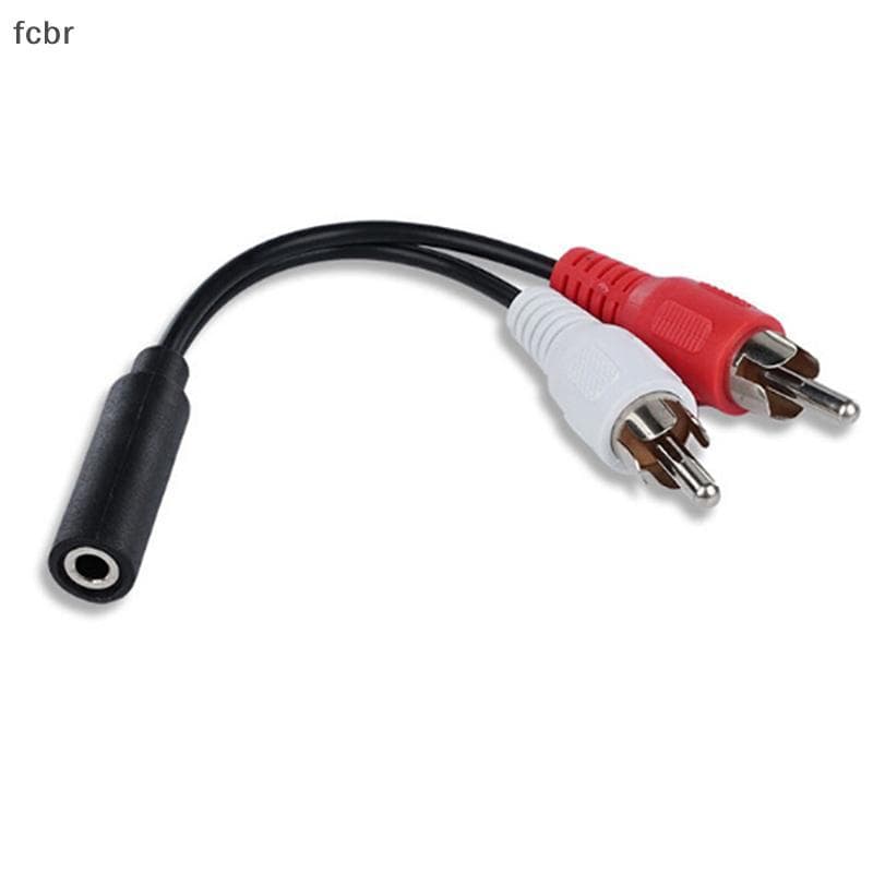fcbr 2 Em 1 Cabo De Áudio 3.5 Mm Para 2rca Adaptador De Cabeça De Lótus Duplo av