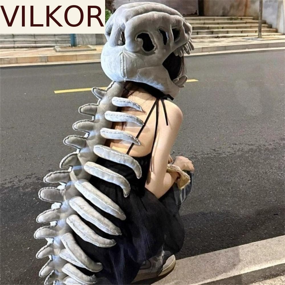Máscara De Esqueleto De Dinossauro VILKOR , Chapéu De Cosplay Engraçado E De Pelúcia , Para Crianças/Adultos