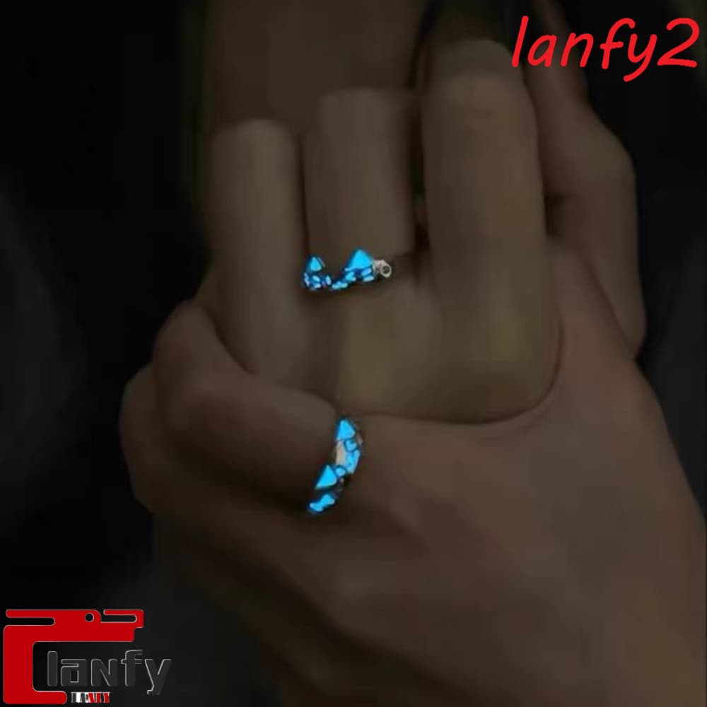 LANFY Anéis De Casal Luminosos , Anel De Abertura Para Cachorro E Gato Que Brilha No Escuro , Liga Estilo Coreano , Dia