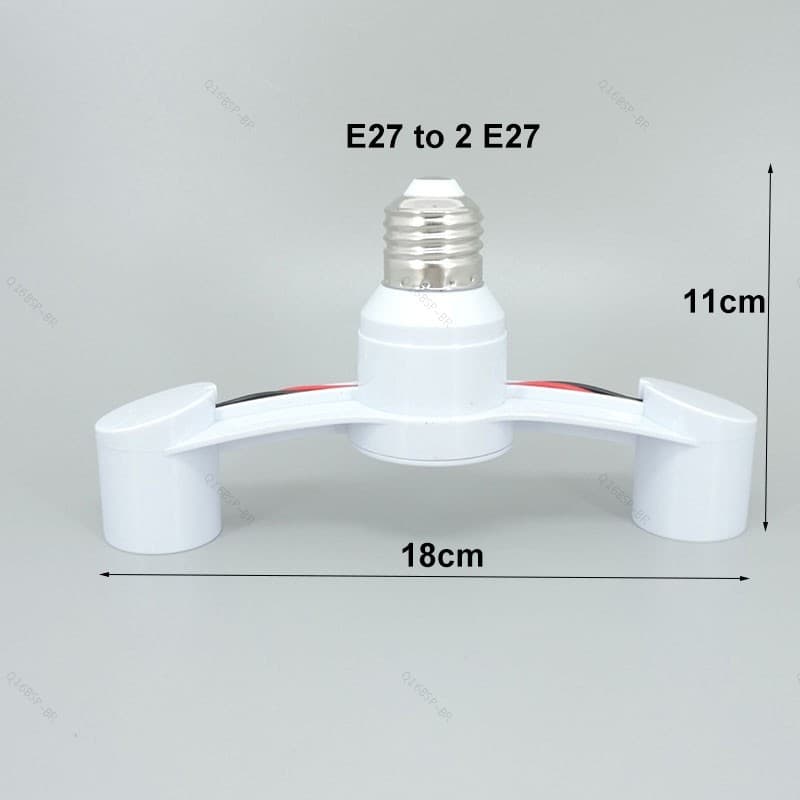 2 Cabeças Divisor e27 Para 2 e27 led base Da Lâmpada Conversor Soquete Titular Luz 2 Vias Adaptador De Energia Estendida